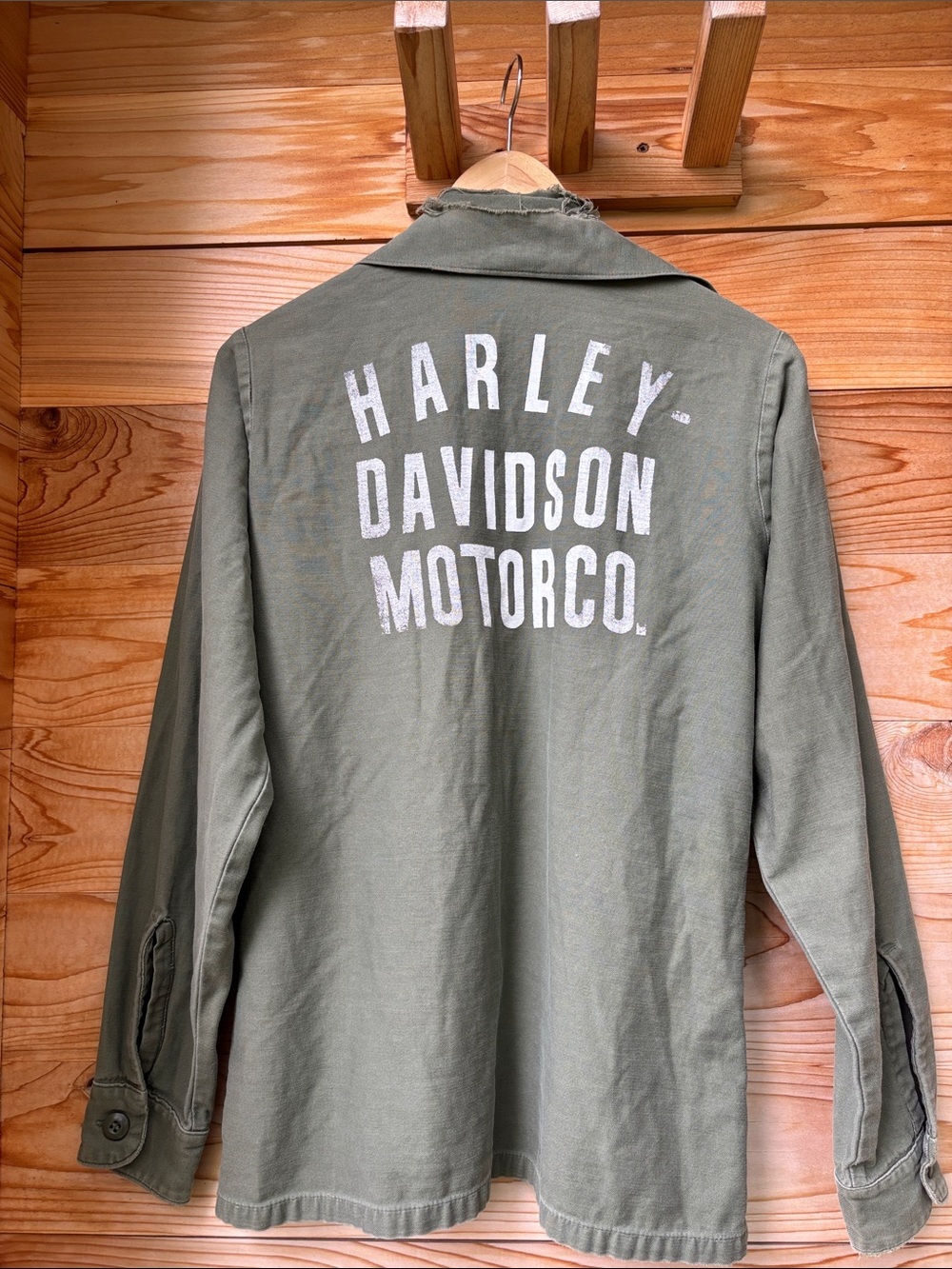 Vintage Harley-Davidson Military Style Utility Shirt Jacket